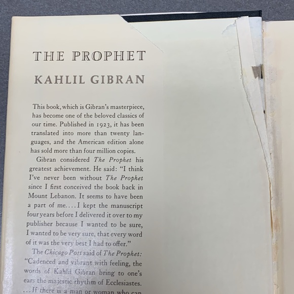 The Prophet by Khalil Gibran Hardcover Book with Original Dust Jacket 🛑 - Picture 4 of 16